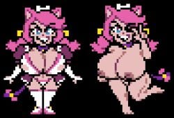 anthro big_thighs breasts catgirl dummy_(undertale) feline furry mad_mew_mew mannequin moronicpixels pixel_art pixelated pussy semi_nude sprite thighs under_(her)_tail undertale undertale_(series) undertale_au xenias98