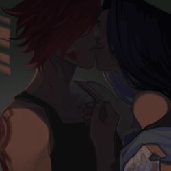 2girls arcane arcane_caitlyn arcane_vi caitlyn_kiramman kissing league_of_legends lesbian_kiss riot_games vi vi_(league_of_legends)
