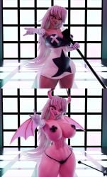 3d 4k big_breasts blender blender_(software) chaoslord demon_girl demon_horns demoness flipping_off helluva_boss multiple_images pasties pink_skin pubic_tattoo stage succubus tattoo thick thick_thighs thong transformation verosika_mayday_(helluva_boss) wide_hips winged_humanoid wings