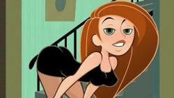 1girls ai_generated ass breasts clothing correct_artstyle edit edited green_eyes kim_possible kimberly_ann_possible medium_breasts presenting red_hair thick_thighs thighs third-party_edit