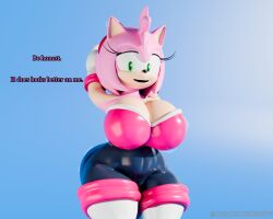 3d 3d_(artwork) 4k amy_rose amy_rose_(kabalmystic) amy_rouge amy_the_bat anthro big_ass big_breasts blender blender_(software) chaoslord green_eyes hands_behind_head hedgehog_girl huge_ass huge_breasts long_eyelashes pink_fur rouge_the_bat_(cosplay) sega sonic_(series) sonic_the_hedgehog_(series) tagme text thick thick_thighs voluptuous_female wide_hips