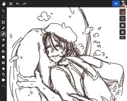 1boy 1boy1girl bitepilled black_hair breasts clawed_fingers claws doodle extreme_size_difference fate/grand_order fate_(series) female giant_female giant_nipples giantess gigantic_breasts gorgon_(fate) grabbing_nipple grabbing_nipples implied_penetration limbus_company macro macro_female male medusa_(fate) micro_on_macro nipple_penetration nipple_squeeze nipples pressed_against_breast pressed_against_nipple project_moon puffy_nipples round_nipples scaled_hands scales scales_on_hand sharp_nails sketch smile snake_girl spread_nipple spread_nipples user_interface white_background yi_sang_(limbus_company)