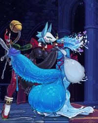 4k absurd_res anthro ass background big_balls big_breasts big_penis bigger_futa bigger_than_earth bigger_than_her_head breasts cat_ears cat_girl cat_tail church cum cum_on_penis cumming deltarune deltarune_chapter_4 digital_media_(artwork) dress furry furry_female futanari hi_res inflation miss_mizzle_(deltarune) moan moaning naked pussy romantic smile smiling snao spirit tape tasque_manager_(deltarune) water