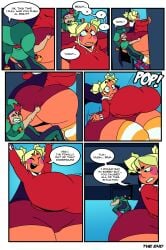 ass ass_focus ass_grab brawl_stars cheering chester_(brawl_stars) elpiromanias fat_ass happy mandy_(brawl_stars) pulling sitting_on_person squish stuck