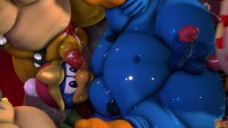 3_toes 3d 3d_(artwork) 3d_animation 3d_model 4_fingers 5_fingers anal anal_orgasm anal_sex animated anthro bed belly bowser butt_jiggle claws crocodilian cum_inside cum_stains cum_string feet gangbang gay gay_anal hybrid k_rool king_dedede kirby_(series) koopa male male/male mario_(series) masturbation moobs moonwulf moonwulf_(character) nintendo nipples obese orgasm penguin penis pubes slightly_chubby_male sound_effects source_filmmaker source_filmmaker_(artwork) sweat tagme video werewolf