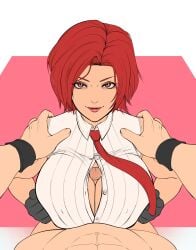 1girls between_breasts big_breasts boobjob bouncing_breasts clothed clothed_female erodrunky grabbing_breasts grabbing_tits hard_cock huge_breasts king_of_fighters light-skinned_female light_skin looking_at_viewer paizuri paizuri_under_clothes pale-skinned_female pale_skin pov pov_hands red_eyes red_hair shirt short_hair thick titfuck_under_clothes titjob titjob_under_clothes vanessa_(kof) white_shirt