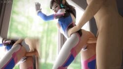 3d against_glass anal anal_sex animated animated_gif animation anus ass d.va from_behind from_behind_position gif male_penetrating_female multiple_views naked nude overwatch pussy sex standing standing_sex xordel
