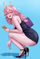 1girls ashido_mina_time-skip ass boku_no_hero_academia buttplug dress female female_focus female_only large_ass long_hair mina_ashido mina_ashido_curvy_(meme) mina_ashido_time-skip my_hero_academia my_hero_academia_(finale) pink_body pink_hair post-timeskip solo thick_thighs thighs wide_hips xkit xkit69