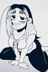 kenzou tiktok tiktoker yttriumi2f non-nude clothing clothed sticking_out_tongue sticking_tongue_out looking_at_viewer looking_up_at_viewer