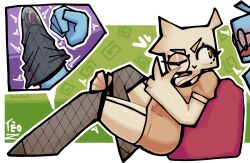 commentary cum cum_in_clothes highres non-web_source thighhighs toon_(style)