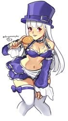 1girls breasts capcom capcom_fighting_jam dragonsinmysky female ingrid_(capcom) long_hair maid_outfit midnight_bliss red_eyes small_breasts street_fighter street_fighter_6 street_fighter_alpha thighhighs white_hair white_thighhighs wide_hips