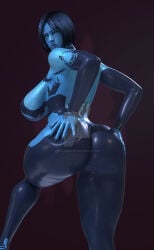 1girl 3d ass ass_focus ass_grab back_view big_ass big_breasts big_butt blender blue_body blue_hair blue_lips blue_lipstick blue_skin bob_cut booty breasts busty butt butt_focus cortana deviantart digital_media_(artwork) female female_only halo_(game) halo_(series) halo_4 leg_up looking_at_viewer looking_back looking_back_at_viewer pose posing posing_for_the_viewer pout pouting pouty_lips presenting presenting_hindquarters showing_off simple_background solo solo_female video_game_character watermark