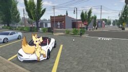 1girls 3d_background anthro breasts canid canine car female fennec_fox fiqu ford ford_mustang fox furry genitals hi_res mammal nude outside presenting public public_nudity roblox roblox_background roblox_game screencap_background sitting_on_car slightly_chubby solo tesla_(brand) true_fox vehicle vulva