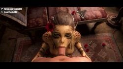 1boy 1girls 3d 3d_animation animated baldur's_gate_3 blowjob fantasy fellatio female githyanki green_skin human human_penetrating interspecies jellyfishjubilee lae'zel light-skinned_male male naked naked_female nude nude_female oral oral_penetration oral_sex pointy_ears pov pov_eye_contact saberwolf8 short_video shorter_than_30_seconds sound sound_effects tagme toasted_microwave video