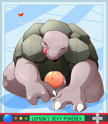 annoying_watermark balls feral golem_(pokemon) lemoncore male male_only nintendo penis pokemon solo uncut video_games watermark