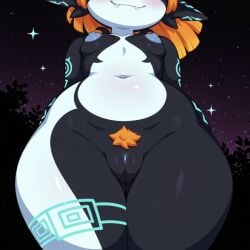 1girls ai_generated blush blush_lines blushing body_markings breedorbred colored_pubic_hair comfyui fangs female female_only glowing_genitalia hi_res midna night_sky nude obscured_face orange_hair pubic_tuft puffy_areola puffy_nipples pussy shortstack simple_background small_breasts smile sparkles the_legend_of_zelda thick_thighs two-tone_body vulva wide_hips