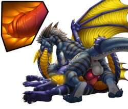 2015 anal anal_sex anthro anus backsack balls blue_scales blush closed_eyes danza danza_(character) dragon duke_(duke-jarnunvosk) duo from_behind gay glowing glowing_penis hindpaw horn internal kissing knot male paws penetration penis plain_background purple_scales rear_view scalie spread_wings white_background wings