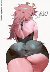 1girls ai_assisted ashido_mina_time-skip ass boku_no_hero_academia dress female female_focus female_only honkibooty large_ass long_hair mina_ashido mina_ashido_curvy_(meme) mina_ashido_time-skip my_hero_academia my_hero_academia_(finale) pink_body pink_hair post-timeskip solo thick_thighs thighs wide_hips