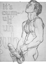 beating_off ejaculating gay harry_bush male male_only monochrome original tagme traditional_media yaoi