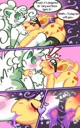 anthro big_butt big_ears blush blushed_face bodily_fluids butt clothing comic comic_panel createdbyniya drooling duo egg fairy fan_character female flirting fur generation_1_pokemon green_body green_eyes green_fur hi_res kiss_on_lips kissing legwear long_socks making_out male male/female nidorina nintendo poison poison_play poisoned poisonplay pokemon pokemon_(species) pokemon_egg red_eyes saliva sex teasing teasing_look thigh_highs vulpix white_body white_fur yellow_body