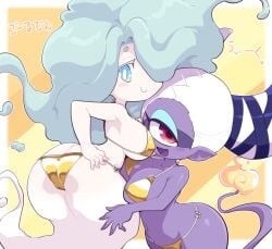 2girls ass enraenra female female_only fuumin golden_bikini golden_week insomni large_breasts level-5 nollety smogmella tagme yo-kai_watch youkai_watch