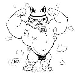 absurd_res anthro armor armpit_hair balls barazoku barely_contained barely_contained_penis barely_visible_balls barely_visible_genitalia biceps big_arms big_muscles big_pecs body_hair bulge canid canine chest_gem chest_tuft chip_(sonic) clothed clothing countershade_torso countershading fake_ears flexing flexing_bicep flexing_both_biceps fur gaia gem genitals glistening glistening_clothing glistening_gem glistening_underwear gloves_(marking) headgear headgear_only helmet helmet_only hi_res huge_muscles huge_pecs humanoid_genitalia humanoid_penis hyper hyper_muscles ineffective_underwear leg_markings looking_at_viewer male mammal manly markings muscular muscular_legs nipples paws pecs penis presenting sega short signature socks_(marking) solo sonic_the_hedgehog_(series) sonic_unleashed speedo speedo_only spooky_dune star_wars steam stocky stormtrooper swimwear tail topless tuft underwear visor