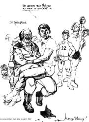 1987 6boys age_difference candy_cane chair christmas clothed dated english_text erection flaccid gay glasses harry_bush holidays male male_only monochrome moustache muscular original penis penis_through_leghole santa_claus santa_costume shorts sitting_on_lap tank_top text traditional_media yaoi