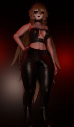 abs alternative_fashion black_lipstick black_nails buckle_straps buckles chain choker demonia demonia_boots demonias derpixon fluffy_hair futanari glowing_eye gothic gothic_girl leather_boots leather_choker leather_jacket leather_leggings leather_pants leather_tank_top long_hair long_nails metal miroslava_(morgundy) morgundy_(artist) robot robot_eye robot_girl robot_humanoid sharp_nails skynet spikes spiky_hair sunglasses terminator terminatrix wallet_chain