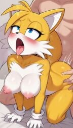 1boy 1girls ahe_gao ai_generated animated anonymous_male big_ass big_breasts genderswap_(mtf) male_to_female no_sound perchance_ai rule_63 sonic_(series) tagme tails_the_fox tailsko tongue_out video