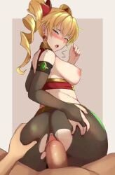 1boy 1girls ai_generated animated blonde_hair blue_hair breasts breasts_out claire_harvey cum cum_in_pussy curly_hair female from_behind great_celacanto hand_on_another's_ass hand_on_own_ass hundred hundred_(light_novel) lainart lechery_amore_(voice_actor) light-skinned_female live2d looking_at_viewer looking_back medium_breasts nipples opennsfw pants pov pussy sex sound tagme torn_clothes torn_pants twintails vaginal_penetration video wdmov