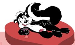 1boy 2015 anthro balls complication_5 looney_tunes male male_only mammal penis pepe_le_pew skunk smooth_fur solo warner_brothers