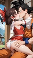 ai ai_generated anus arms_around_another arms_around_neck arms_around_partner ascot ass ass_grab bangs black_eyes blue_sash blue_undershirt blue_wristband bow breasts clothed clothed_female clothed_male clothed_sex couple crossover crossover_pairing detached_sleeves dragon_ball dragon_ball_super dragon_ball_z erection female female/male footwear frilled_bow frilled_skirt frilled_vest fully_clothed genital_fluids gi goku hair_bow hair_tubes hakurei_reimu hetero human kiss kissing male male/female mary_janes medium_hair motion_lines muscular muscular_body muscular_male orange_gi orange_pants orange_shirt outdoors panties panties_aside pants parted_bangs passionate penis penis_in_pussy penis_in_vagina petite petite_body petite_female pixai ponytail pussy pussy_juice red_bow red_eyes red_footwear red_skirt red_vest reimu_hakurei ribbon-trimmed_sleeves romantic saiyan sash sex shirt short_ponytail short_sleeves shrine sidelocks sitting sitting_on_person skirt sleeveless sleeves small_breasts socks son_goku spiked_hair straight straight_hair sweat testicles thighs tongue_kiss touhou touhou_project uncensored undershirt vagina vaginal vaginal_fluids vaginal_penetration vaginal_sex vest white_panties white_sleeves white_socks white_undershirt wristband yellow_ascot
