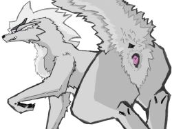 animal_genitalia animal_vulva canine_genitalia canine_vulva claws dragon female feral fur furred_dragon furred_scalie genitals grey_body grey_fur horn long_ears long_tail m222 mane mythological_creature mythological_scalie mythology presenting presenting_vulva purple_eyes rear_view scalie solo tail tail_anus vulva white_body white_fur