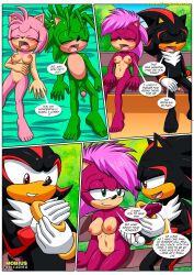 after_sex amy_rose anthro barefoot bbmbbf blush breasts comic female male male/female manic_the_hedgehog mobian_(species) mobian_mating_season_(comic) mobius_unleashed multiple_boys navel nipples nude palcomix penis pussy sega shadow_the_hedgehog sonia_the_hedgehog sonic_(series) sonic_the_hedgehog_(series)