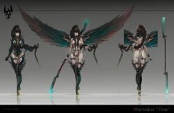 absurd_res dark_eldar drukhari female hi_res humanoid pubic_tattoo refseet solo trainerjet warhammer_(franchise) warhammer_40k wings