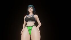 3d big_ass big_breasts big_butt blender dressed fubaki fubuki_(one-punch_man) mgsnak239 one-punch_man one_punch queen_of_spades