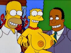 1girls 1milf 20th_century_studios 2boys 2d accurate_art_style big_breasts edit homer_simpson julius_hibbert marge_simpson nerota nipples no_bra no_panties nude screenshot_edit the_simpsons yellow_body yellow_skin