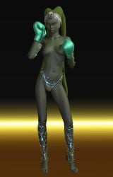 1girls 3d 3d_(artwork) alien alien_girl boxing boxing_gloves cb1964 cyan_boxing_gloves cyan_gloves female female_only gloves green_skin green_skinned_female solo star_wars tagme topless topless_female twi'lek