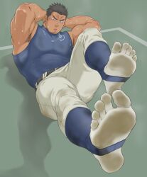 bara bodysuit foot_fetish foot_focus gay tagme yaoi zentai