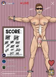 blindfold bondage cupid edged edging gag livestream male malesub muscular_male penis recording submissive_male sunringerotic webcam