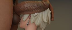 3d big_balls big_penis blonde_female blonde_hair cock_worship dick_on_face erect_penis erection female futa_on_female futanari head_grab kiss_on_balls mercy overwatch overwatch_2 pharah testicles thick_penis vein veins veiny_penis