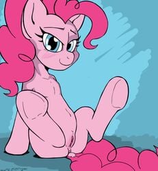 animated earth_pony egg egg_insertion equine female feral friendship_is_magic horse kyokimute mammal my_little_pony pinkie_pie_(mlp) pony pussy pussy_juice sitting solo spread_legs spreading tummy wet