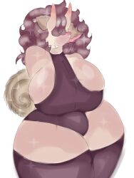 big_breasts breasts_bigger_than_head breasts_out_of_clothes breasts_squeezed_together curvaceous curvy curvy_figure furry furry_ears furry_female furry_tail someone_else's_oc tail voluptuous voluptuous_female