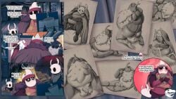 ass beard blush camcroc cape dialogue dildo dildo_in_ass elderbug facial_hair gay headband hollow_knight insects modeling nailmaster_sheo nailsmith painter penis