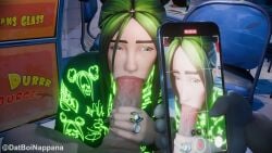 1boy 1girls 3d 3d_(artwork) 3d_animation animated billie_eilish billie_eilish_(fortnite) blender blowjob blue_eyes blue_green_eyes bun_hair celebrity cellphone dyed_hair epic_games fast_food_restaurant fellatio female finger_ring fortnite fortnite:_battle_royale green_eyes green_hair hair_bun hair_buns half-closed_eyes handjob handjob_while_sucking large_penis looking_at_viewer mp4 nappana no_sound on_front phone_screen public real_person ring shorter_than_30_seconds singer straight sucking sucking_penis tagme taking_picture tekoki twin_buns video white_female