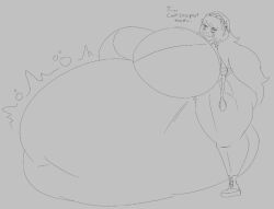 bbw big_belly enormous_belly fat_fuck genpis_chong huge_breasts ishmael_(limbus_company) limbus_company project_moon sketch ssbbw