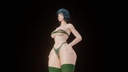 3d big_ass big_breasts big_butt blender dressed fubaki fubuki_(one-punch_man) mgsnak239 one-punch_man one_punch queen_of_spades