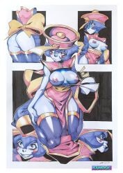 1girls ass blue_skin breasts darkstalkers female hsien_ko jiangshi lei-lei lei_lei nipples thick_thighs thighhighs thighs vampire wide_hips xamrock zombie