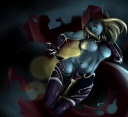 1girls big_breasts blizzard_entertainment blonde_hair blue_skin forsaken nipple_slip ragora solo sylvanas_windrunner undead undead_(warcraft) warcraft wide_hips world_of_warcraft