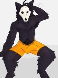 black_body black_fur bone clothing fur hi_res mal0 mal0_(species) male male_only malo palister35 scp-1471 scp-1471-a scp_foundation skull skull_head solo_male underwear